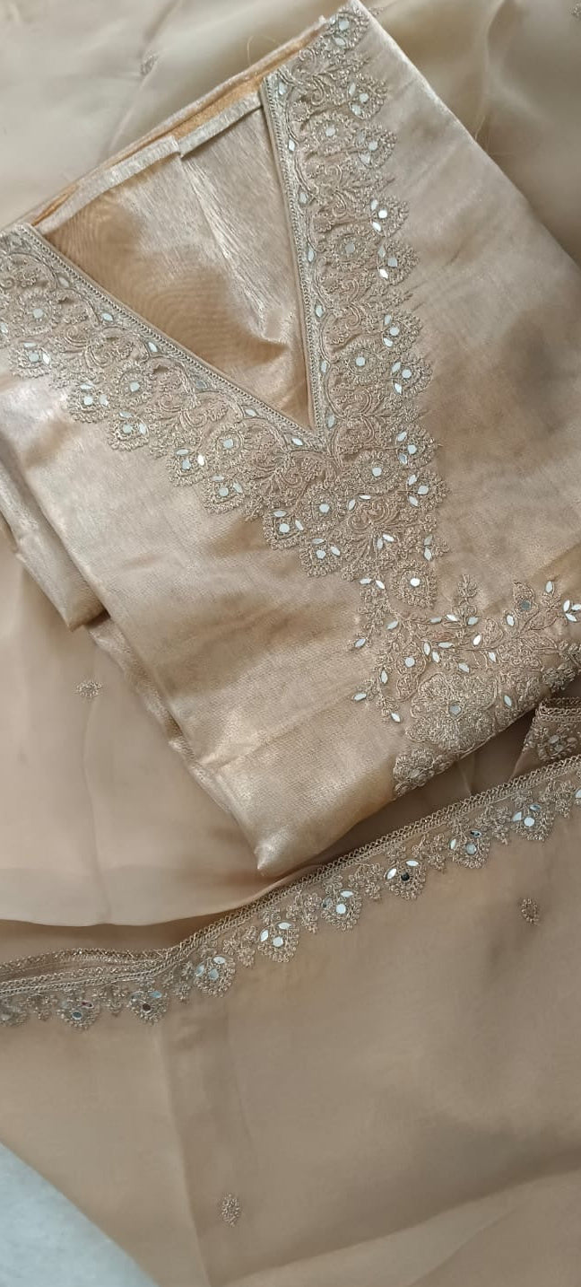 Golden Handwork Zari Embroidery Kurta Set