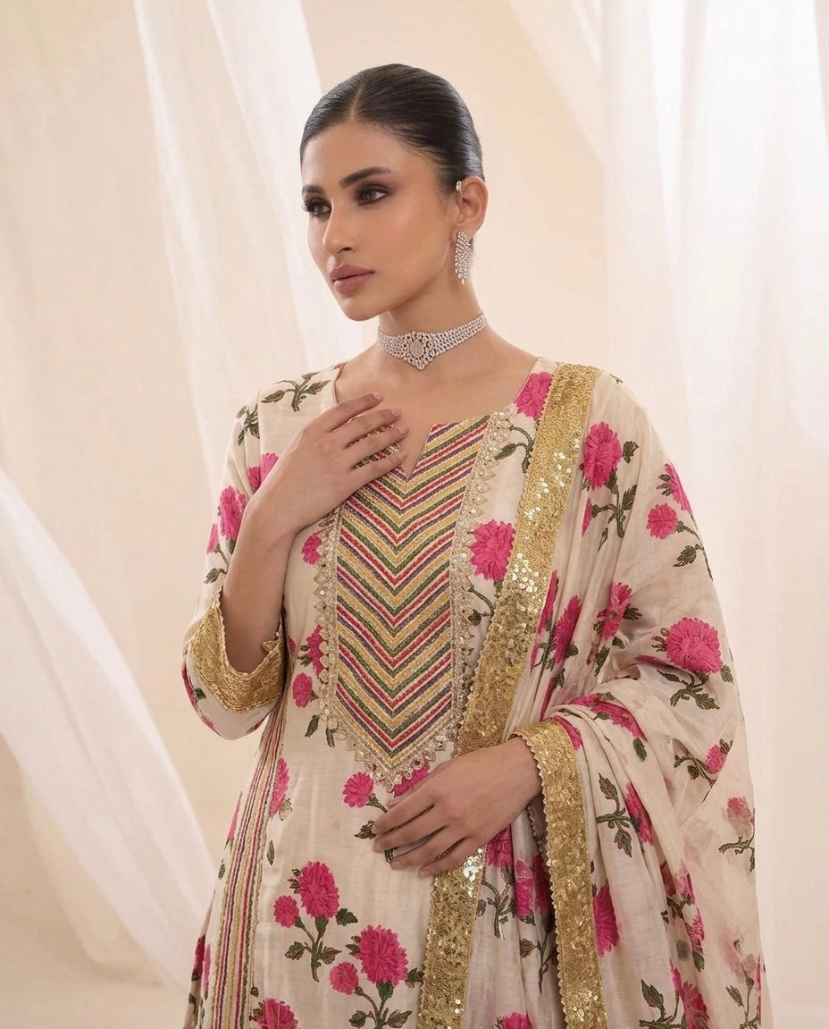 Phoolbagh | 3 piece Sharara suit set