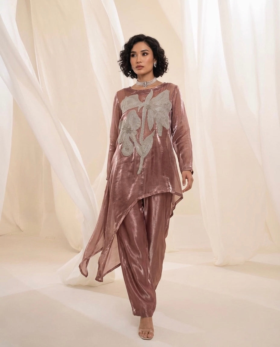 Rose Elan | Glass tissue organza Coord Set