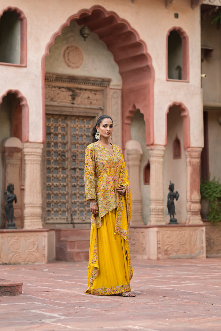 Suneri | Mustard Garara Set
