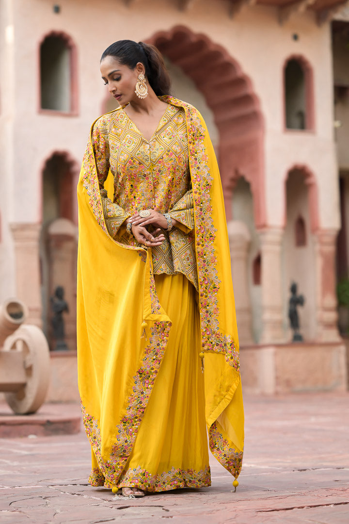 Suneri | Mustard Garara Set