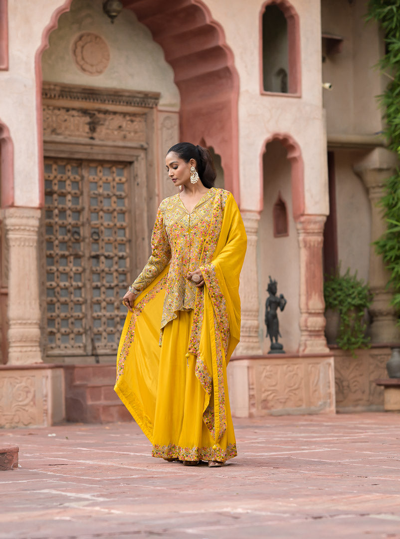 Suneri | Mustard Garara Set