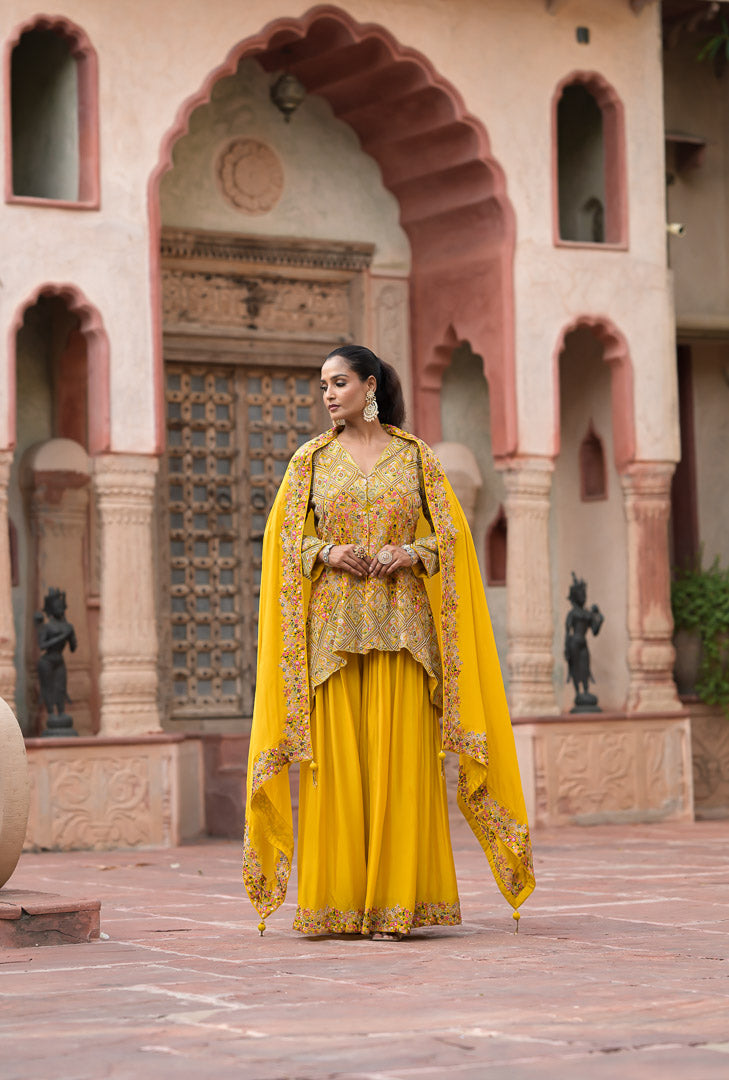 Suneri | Mustard Garara Set