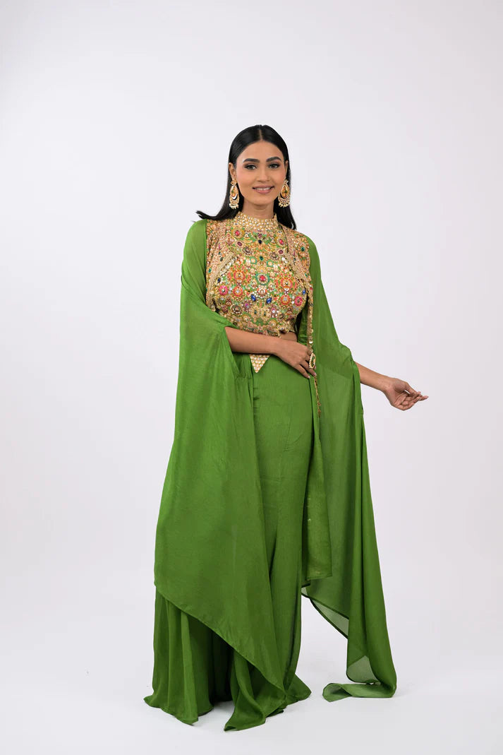 Zubair | Green Cape Coord Set