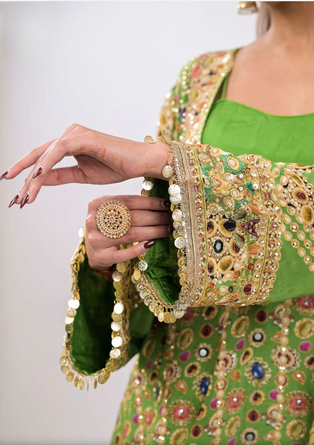 The Emerald Noor Sharara Coord Set | Verdant Luxe