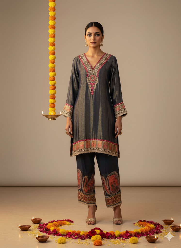 Padmavati | Luxury Festive Suit Set with Heritage-Inspired Embroidery & Dupatta