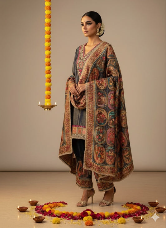 Padmavati | Luxury Festive Suit Set with Heritage-Inspired Embroidery & Dupatta