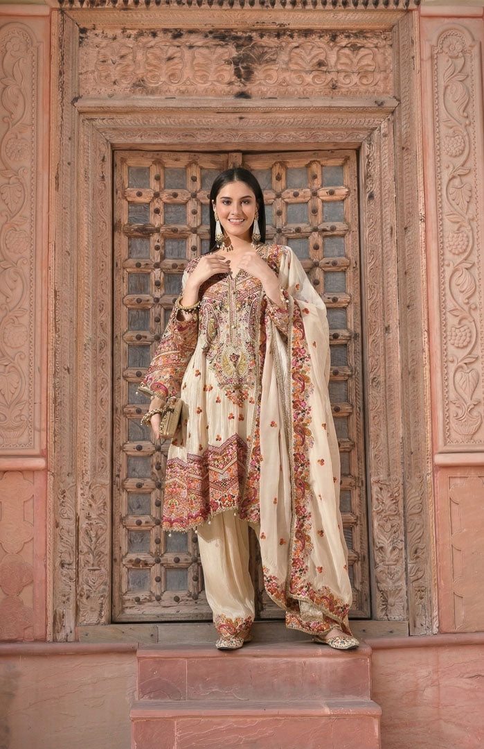 Safah Farzi Salwar Suit Set with hand embroidery