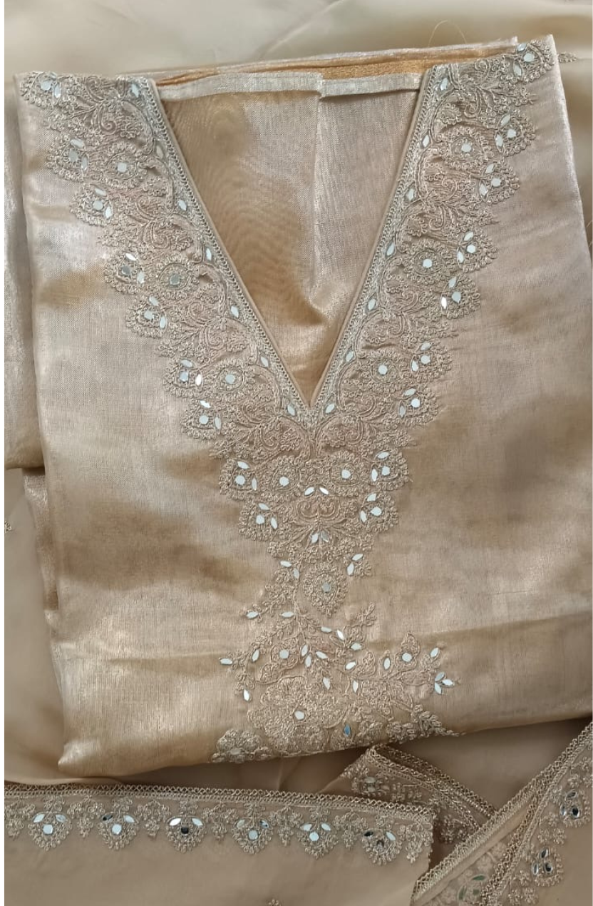 Golden Handwork Zari Embroidery Kurta Set