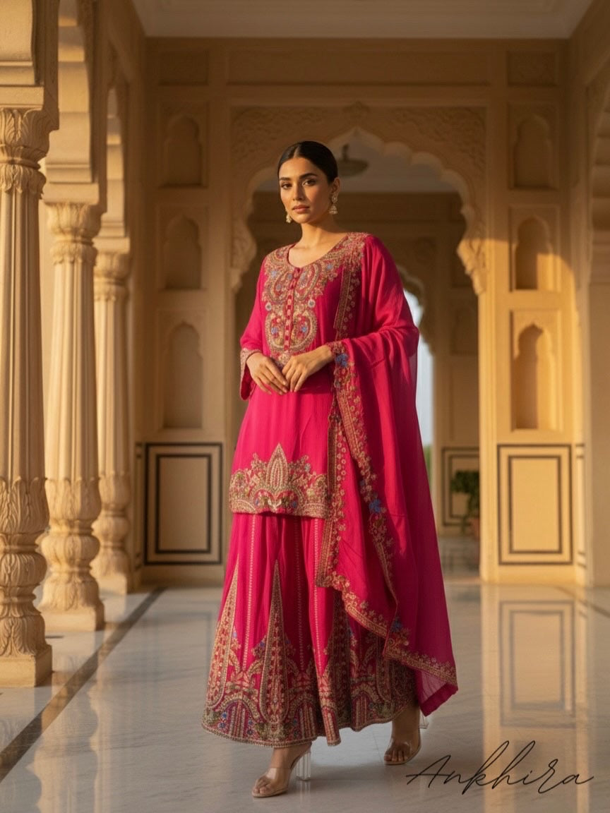 Pink Begum Sharah Suit set with Dupatta