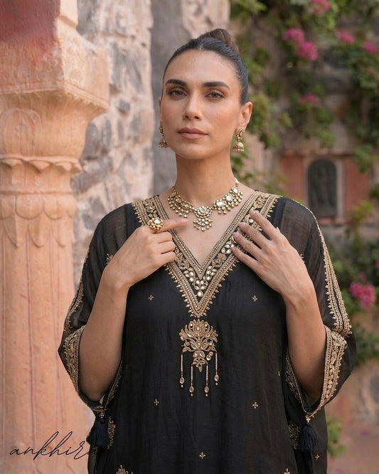 BLACK OUDH – Co-ord Set with Matching Potli