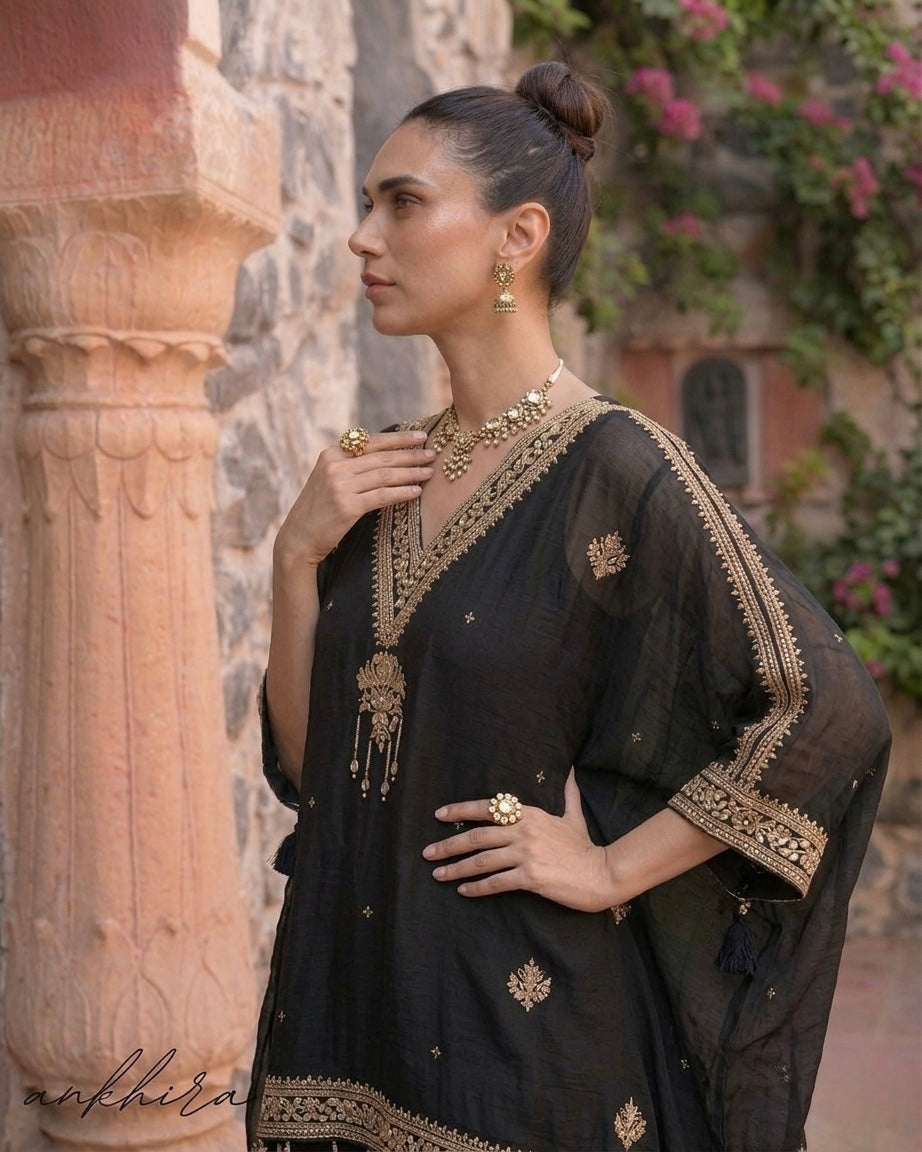 BLACK OUDH – Co-ord Set with Matching Potli