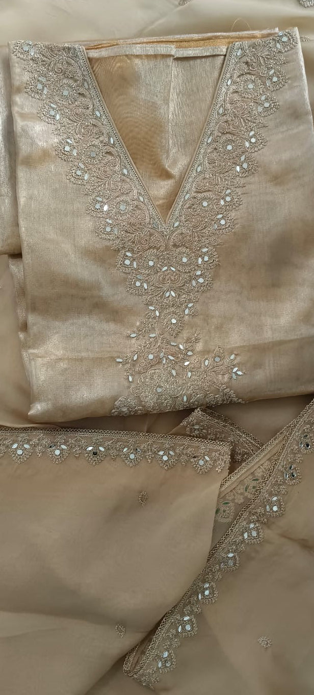 Golden Handwork Zari Embroidery Kurta Set