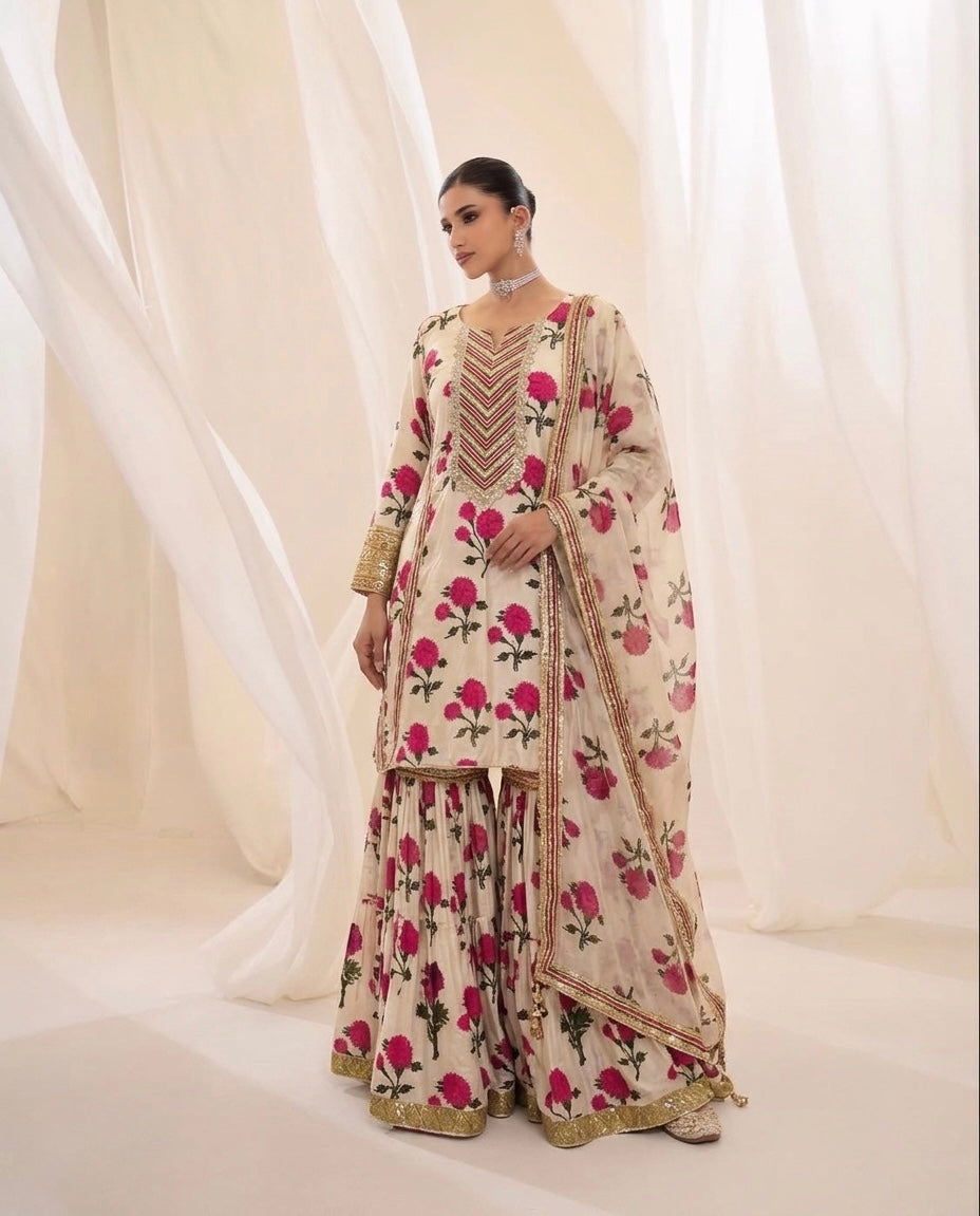 Phoolbagh | 3 piece Sharara suit set