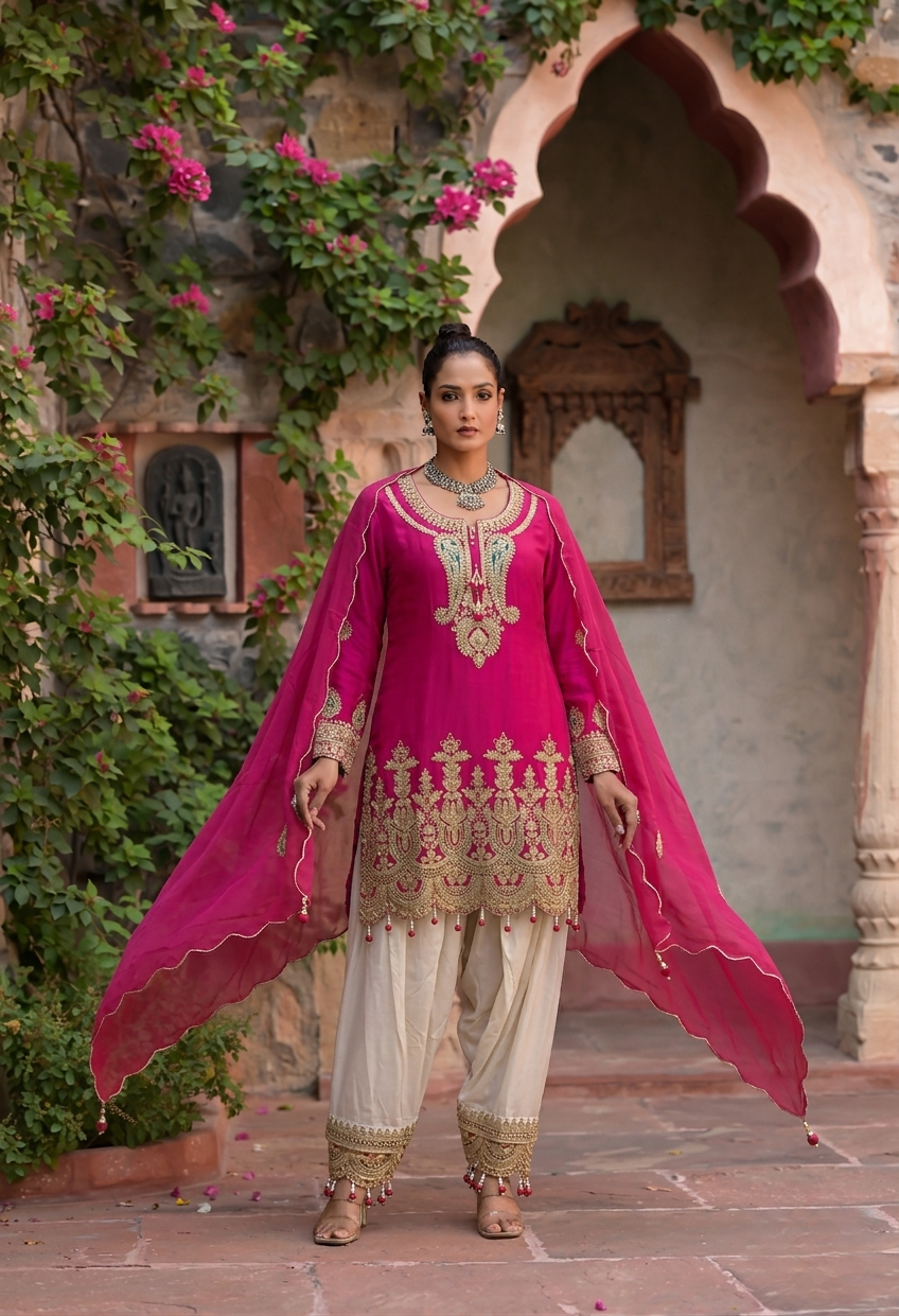 Rani Pink Regalia | 3 Piece Suit Set