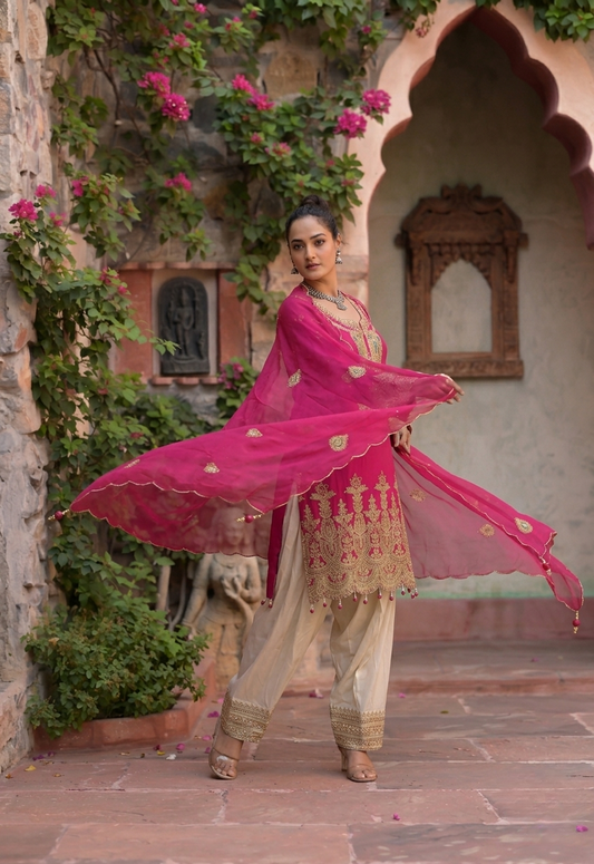 Rani Pink Regalia | 3 Piece Suit Set