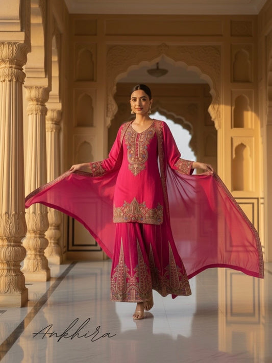 Pink Begum Sharah Suit set with Dupatta