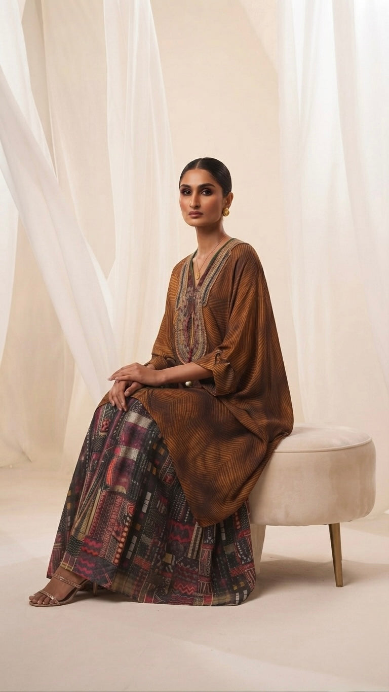 Dastaan-e-Brown | Coord set with skirt