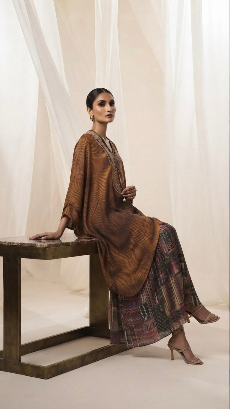 Dastaan-e-Brown | Coord set with skirt