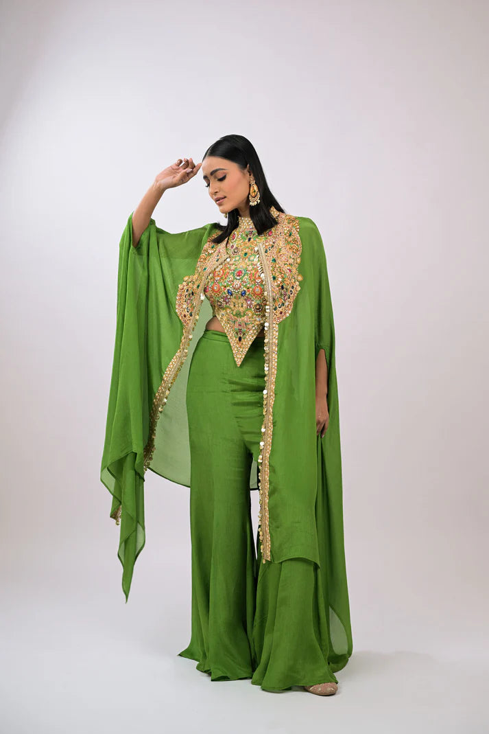 Zubair | Green Cape Coord Set