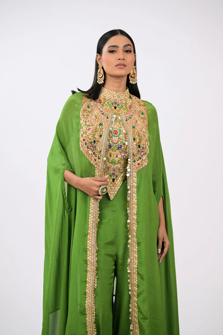 Zubair | Green Cape Coord Set