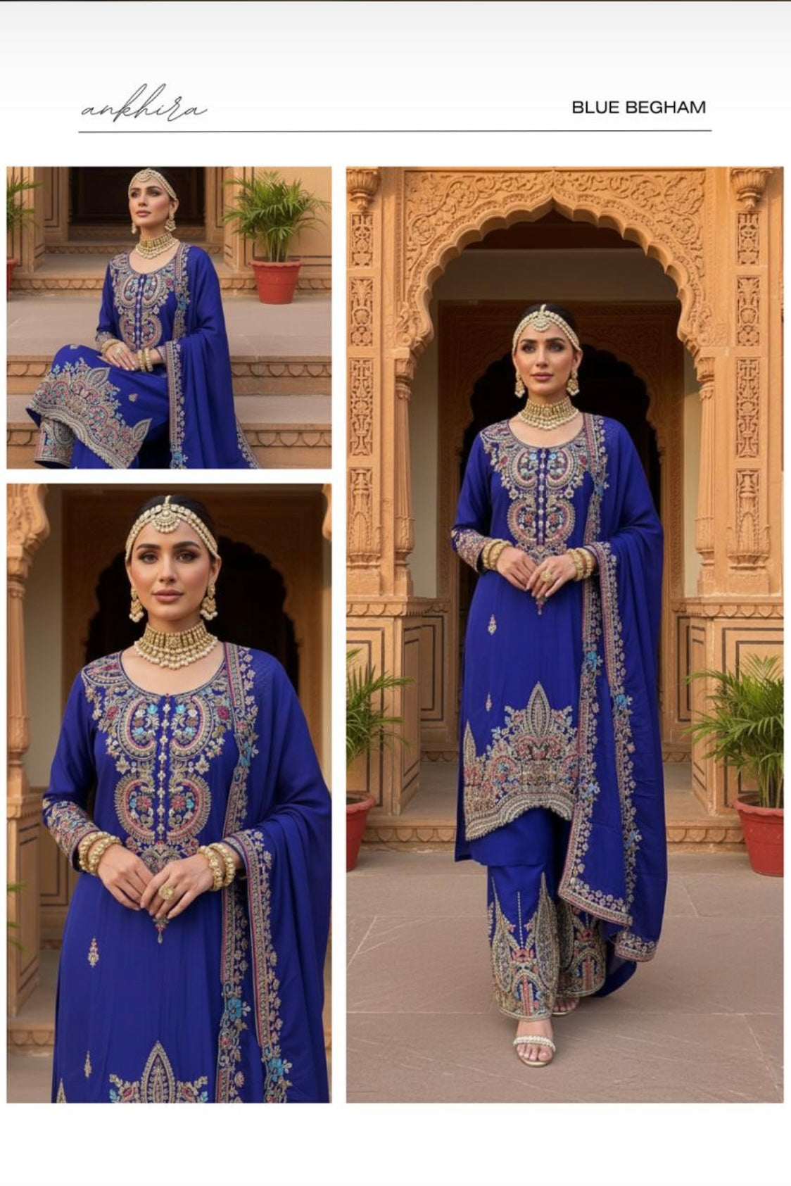 Blue Begum Sharah Set Suit with Dupatta