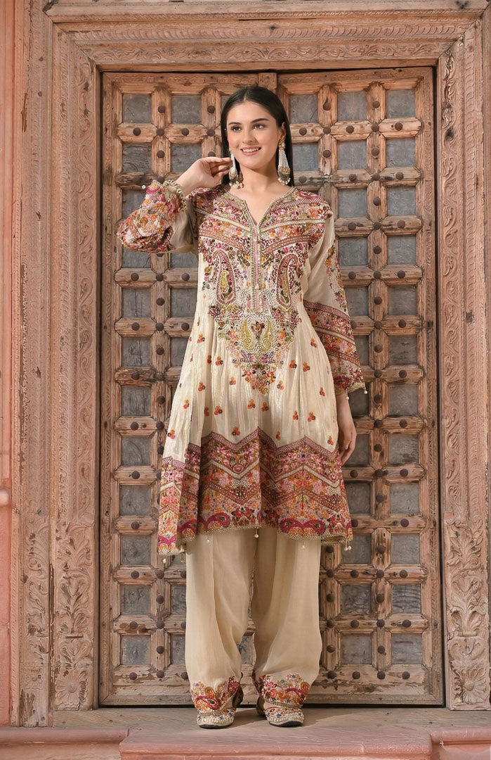 Safah Farzi Salwar Suit Set with hand embroidery