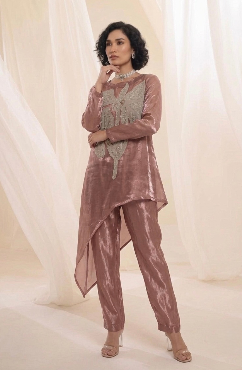 Rose Elan | Glass tissue organza Coord Set