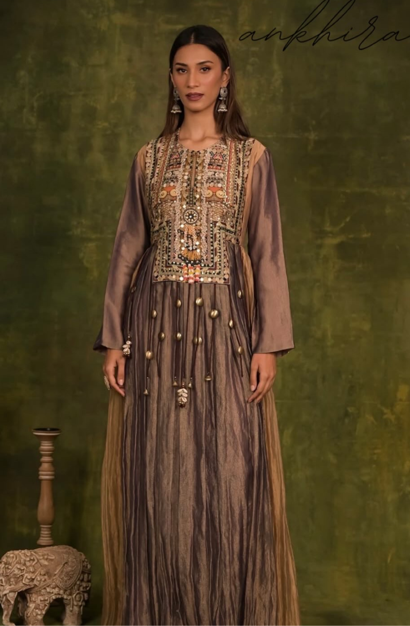 Dilkashi |  A Symphony of Earthy Glamour | Long Anarkali Gown