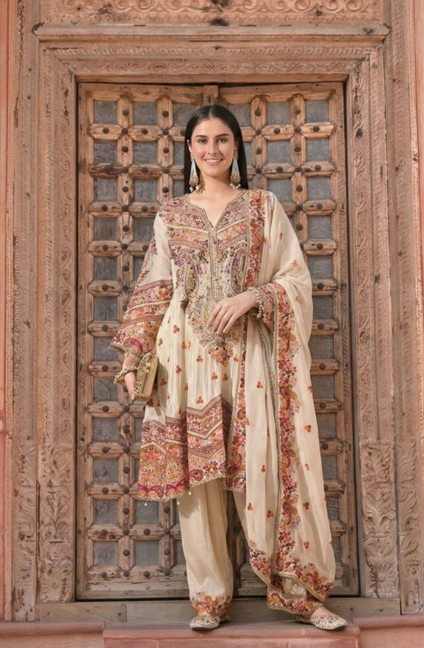 Safah Farzi Salwar Suit Set with hand embroidery