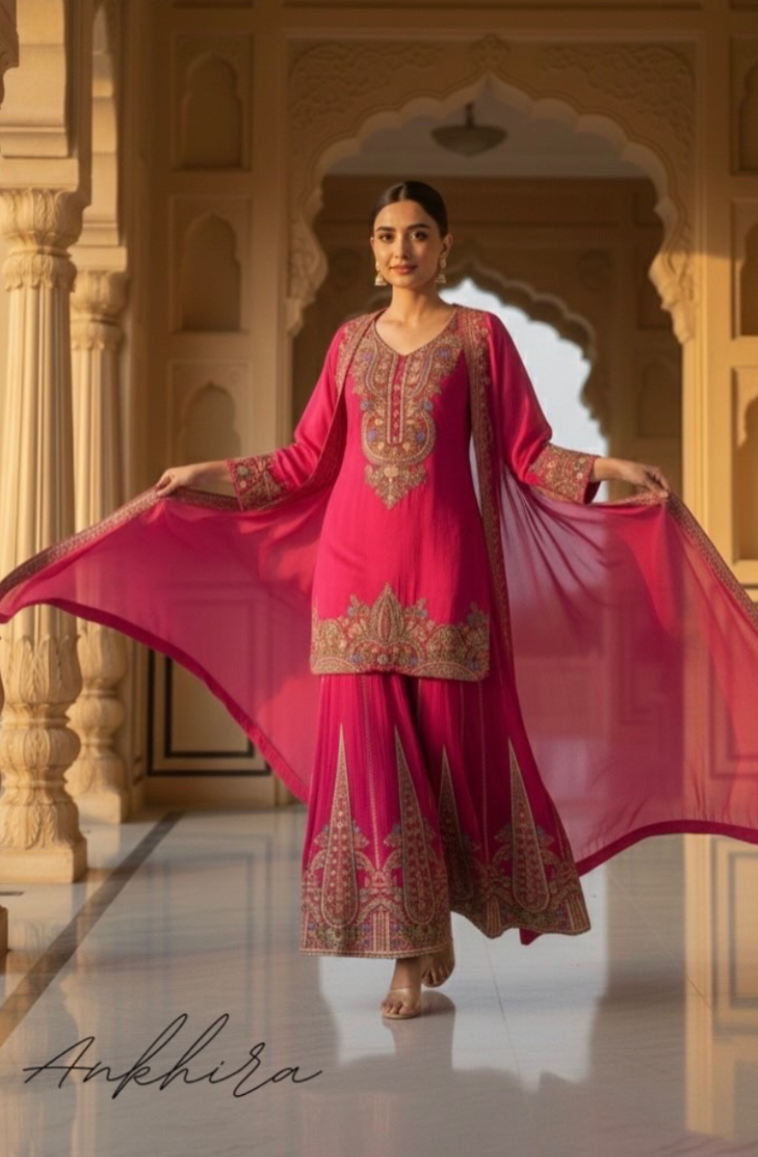Pink Begum Sharah Suit set with Dupatta