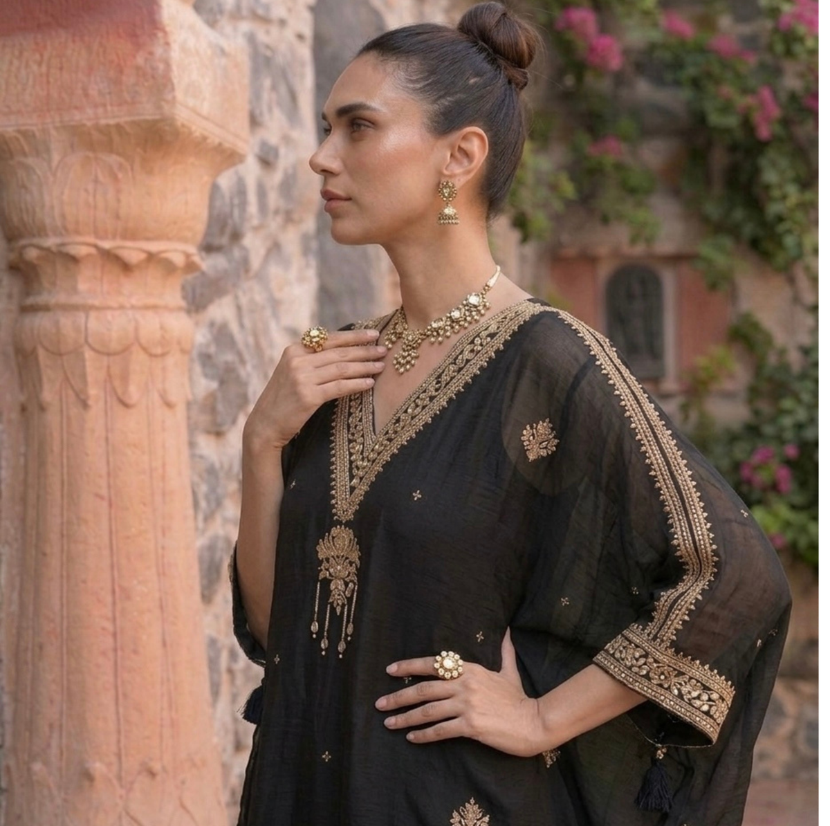 BLACK OUDH – Co-ord Set with Matching Potli