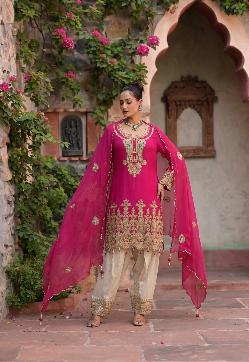 Rani Pink Regalia | 3 Piece Suit Set